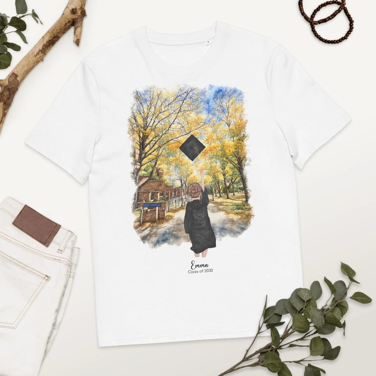 Personalized Graduation Girl – Organic Cotton T-Shirt | North Campus