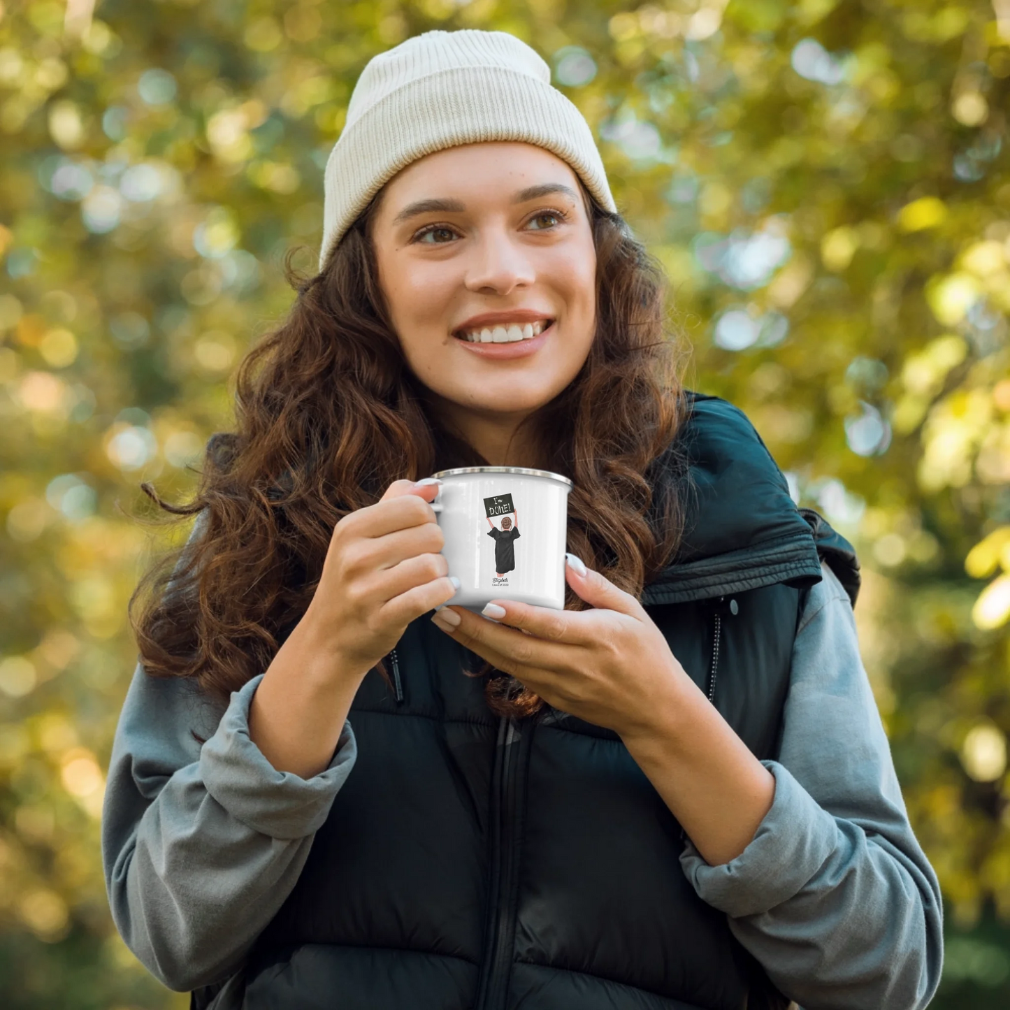 Personalized Graduation Girl – Enamel Mug | Nickels Arcade