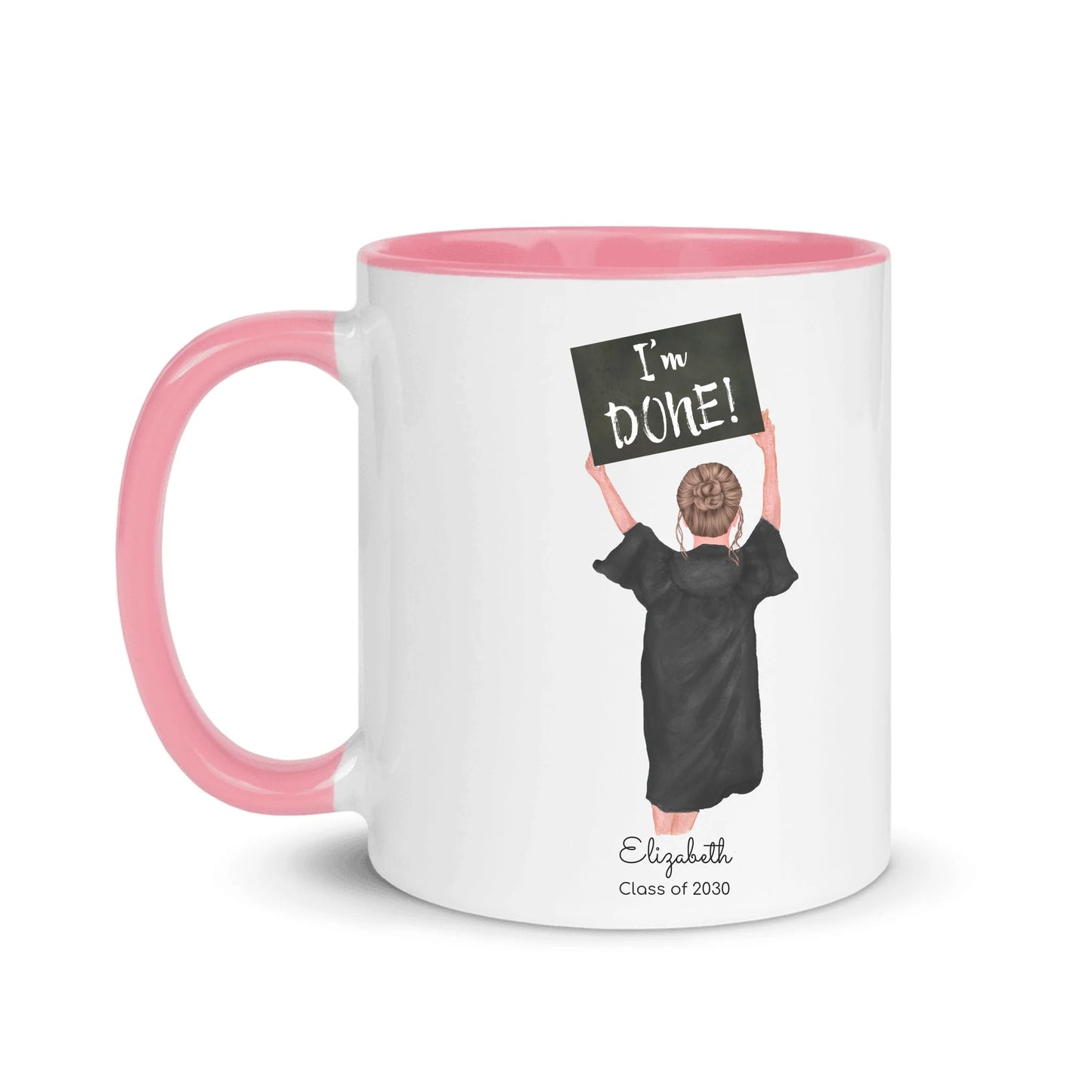 Personalized Graduation Girl – White Mug (Color/White) | Nickels Arcade