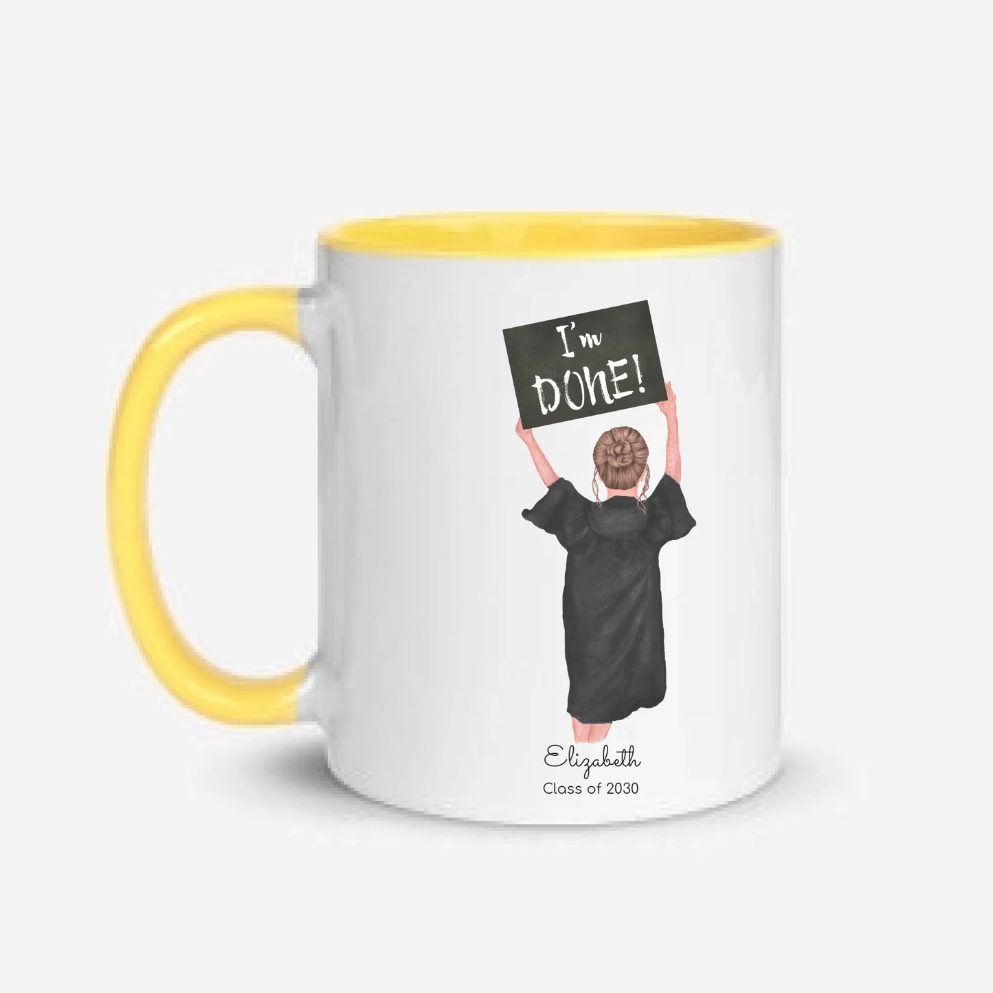 Personalized Graduation Girl – White Mug (Color/White) | Nickels Arcade