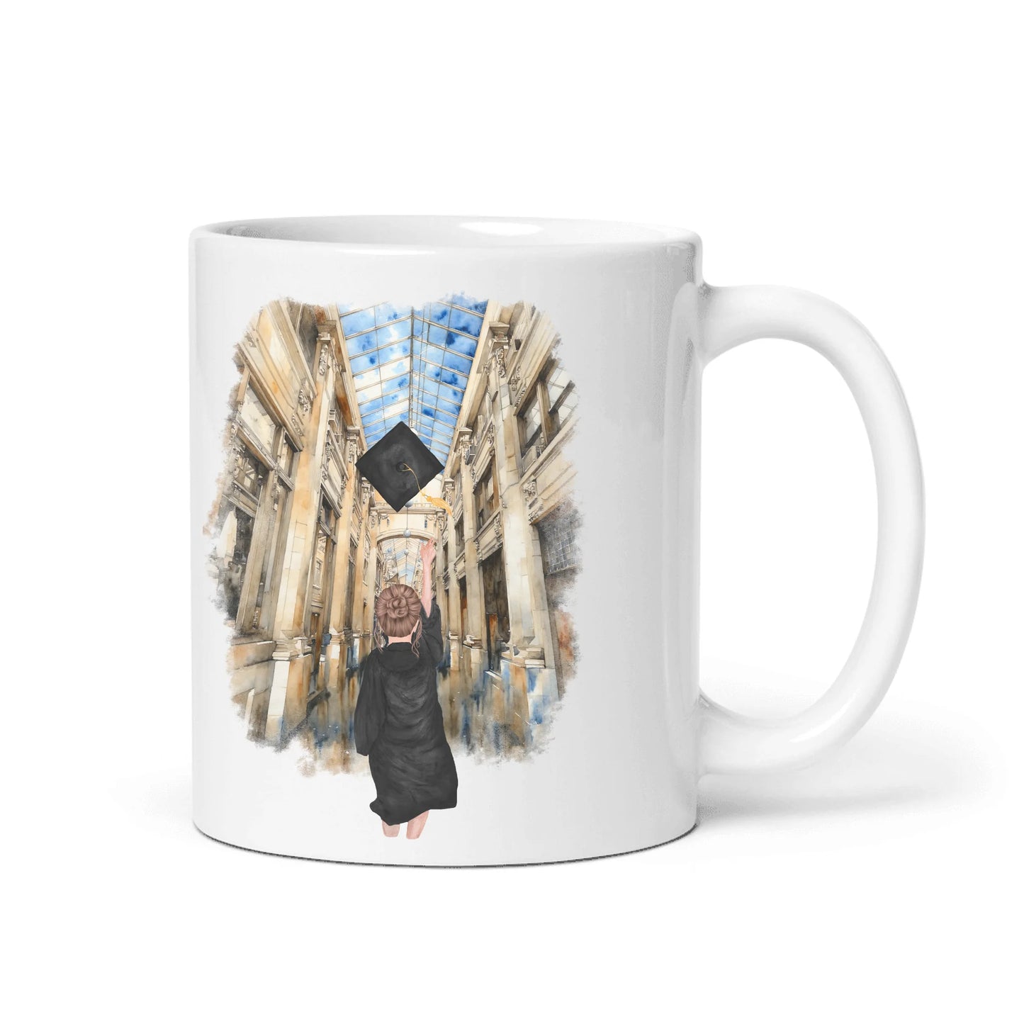 Personalized Graduation Girl – White Mug (Color/White) | Nickels Arcade
