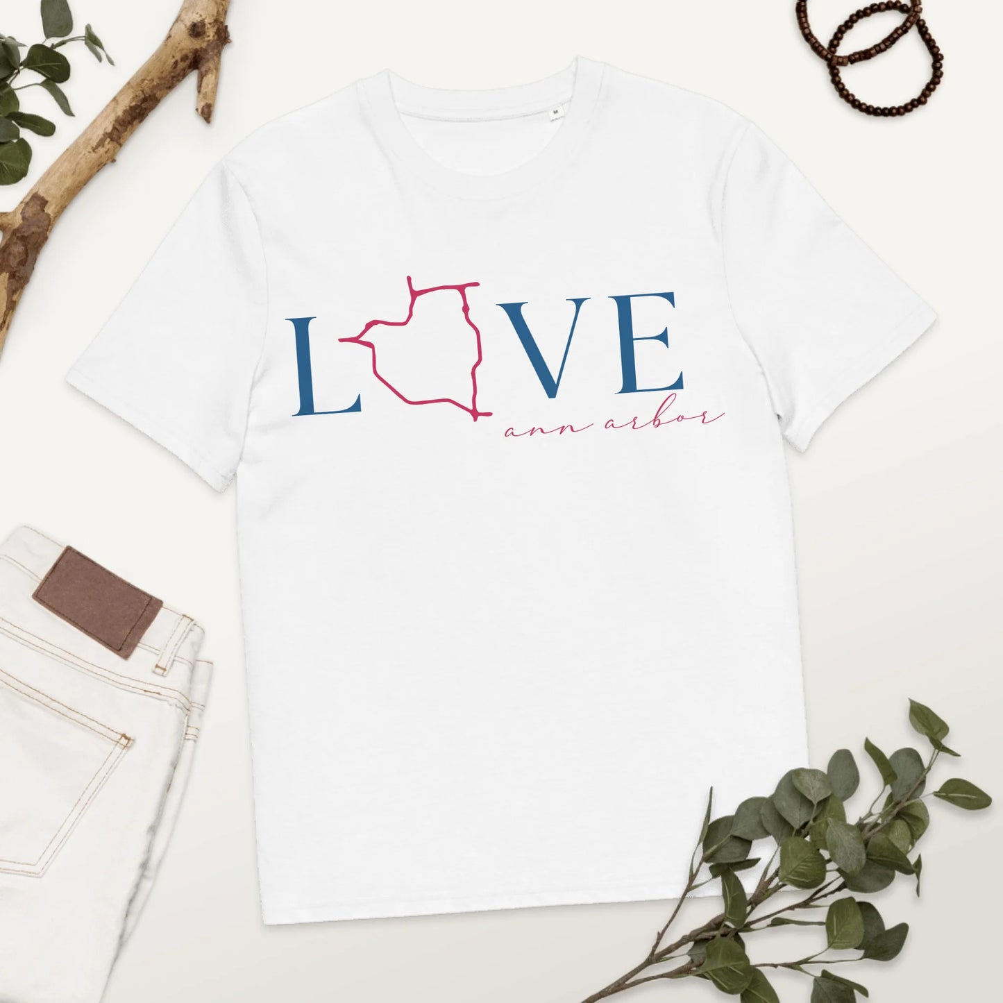 Personalized Love Ann Arbor – Organic Cotton T-Shirt