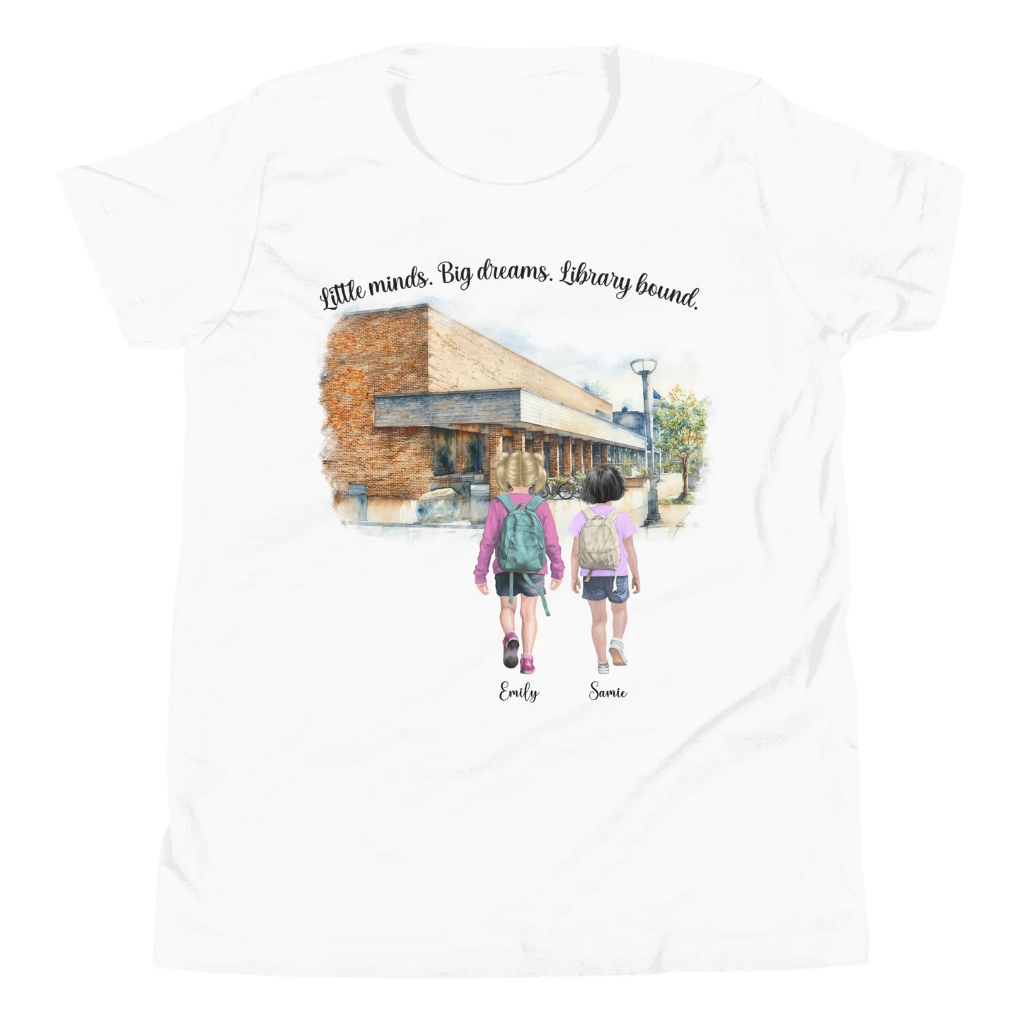 Personalized Library Buddies (Two Girls/Sisters) – Youth & Adult T-Shirts | Choose Your Ann Arbor Library