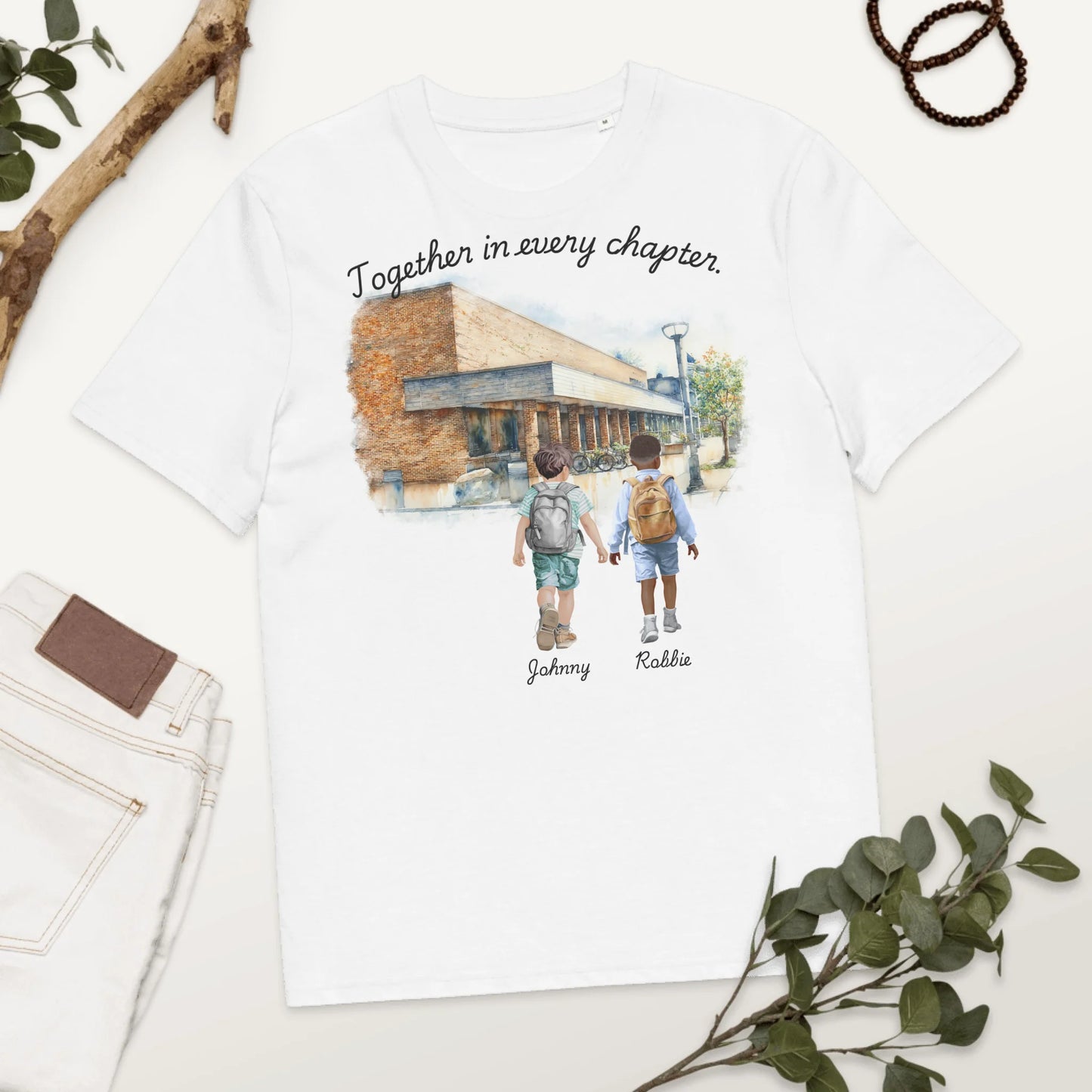 Personalized Library Buddies (Two Boys/Brothers) – Youth & Adult T-Shirts | Choose Your Ann Arbor Library