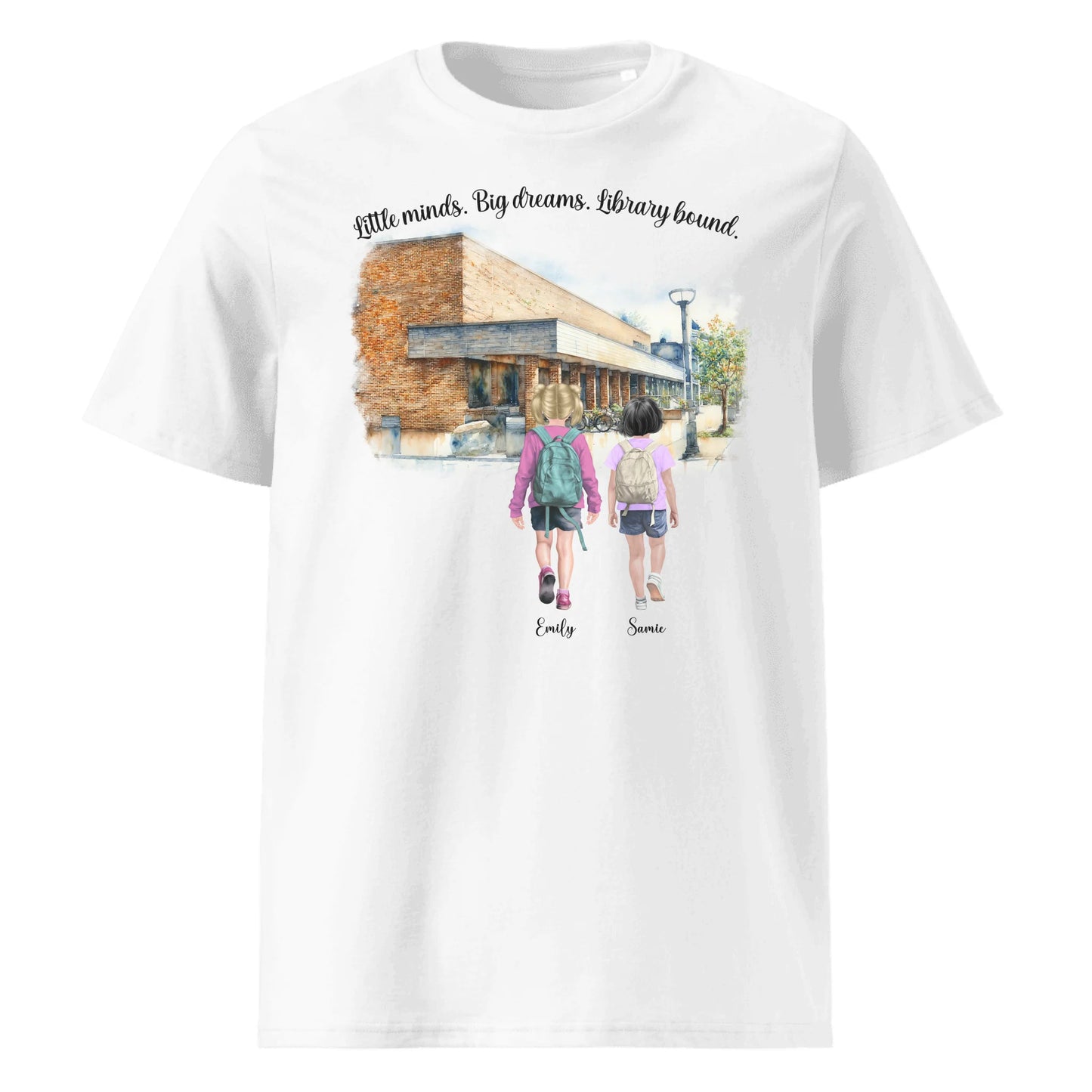 Personalized Library Buddies (Two Girls/Sisters) – Youth & Adult T-Shirts | Choose Your Ann Arbor Library