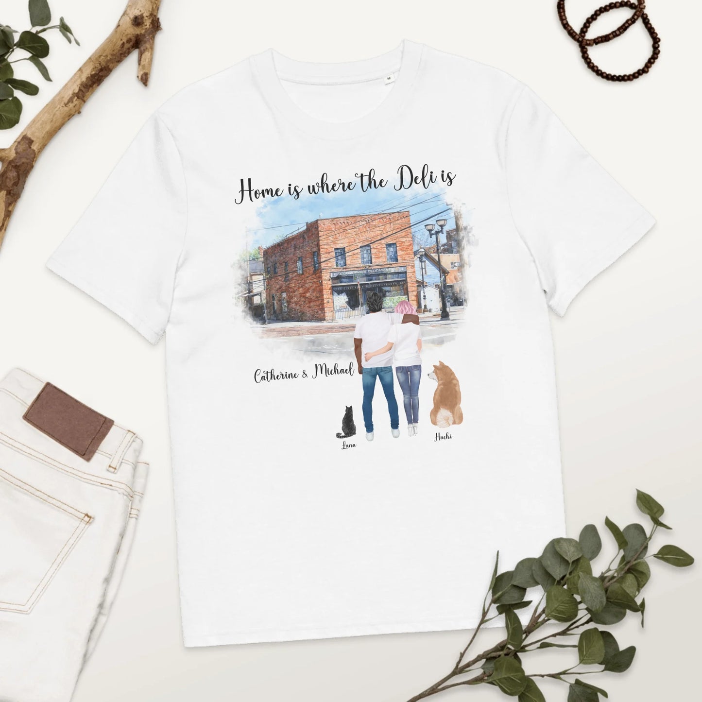Personalized Couple & Pets – Organic Cotton T-Shirt | Zingerman's Ann Arbor
