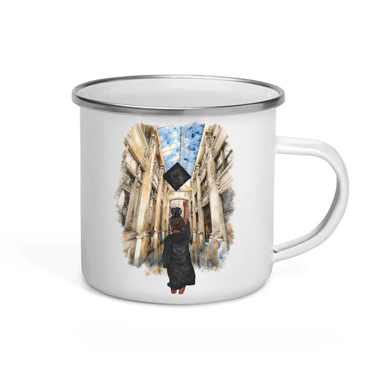 Personalized Graduation Girl – Enamel Mug | Nickels Arcade
