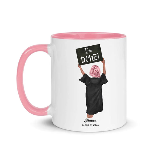 Personalized Graduation Girl – White Mug (Color/White) | Nickels Arcade