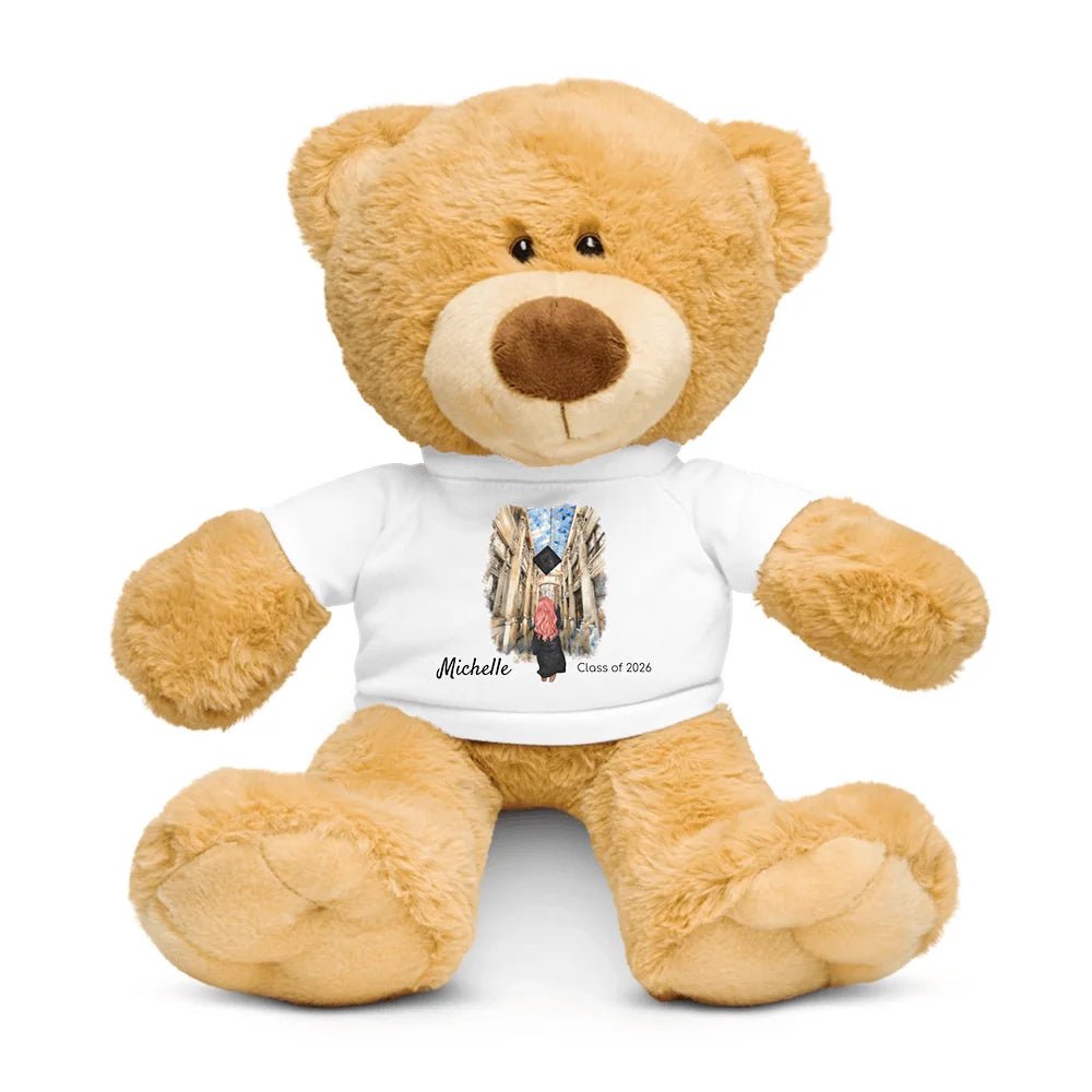 Personalized Graduation Girl – Teddy Bear with T-Shirt | Nickels Arcade