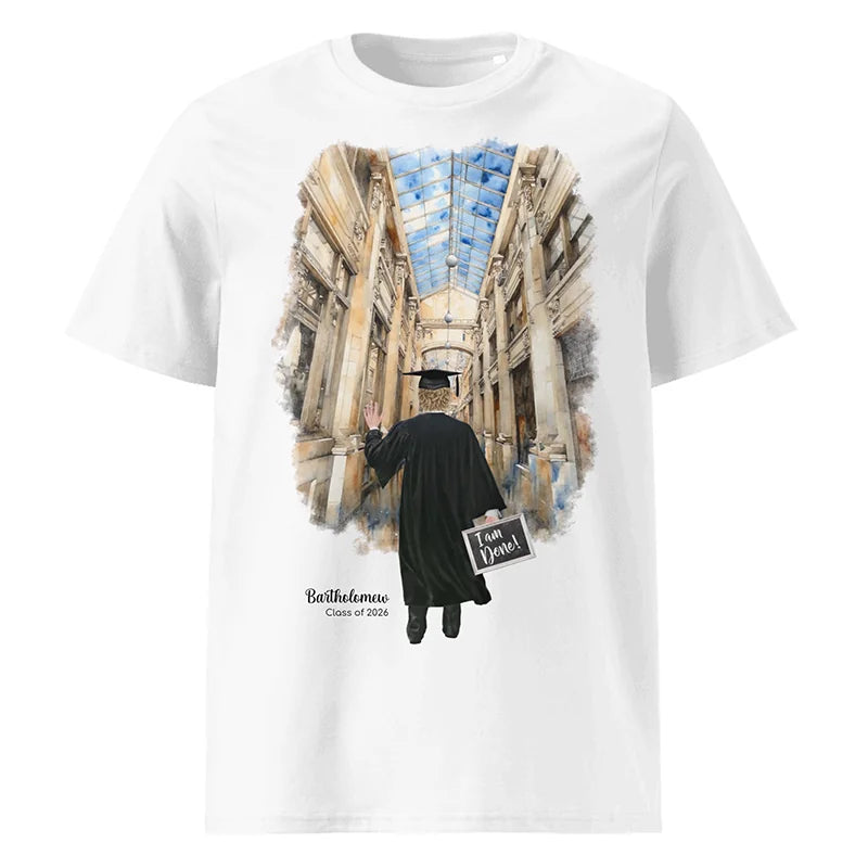 Personalized Graduation Guy – Organic Cotton T-Shirt | Nickels Arcade