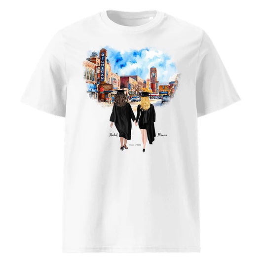 Personalized Graduation Best Friends – Organic Cotton T-Shirt | Downtown Ann Arbor