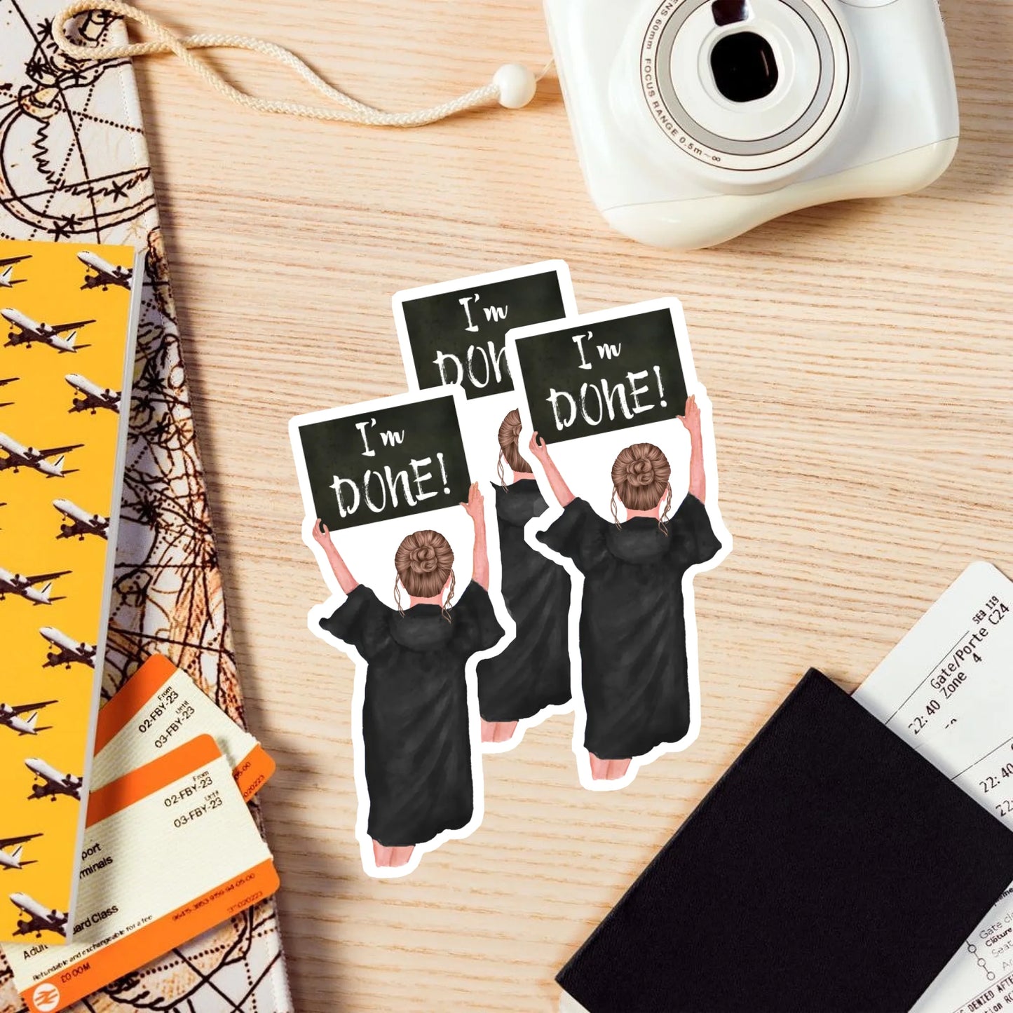 Personalized I'm Done Graduation Girl – Die-Cut Magnets