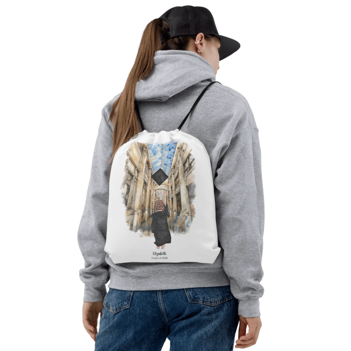 Personalized Graduation Girl – Drawstring Bag | Nickels Arcade