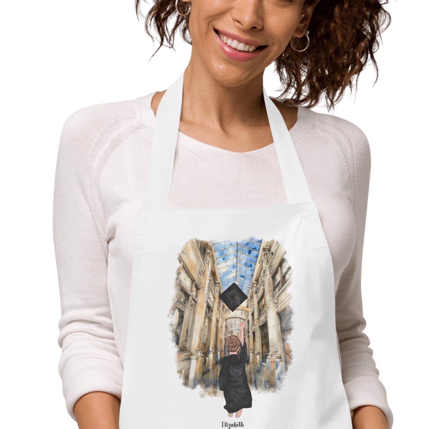 Personalized Graduation Girl – Organic Cotton Apron | Nickels Arcade