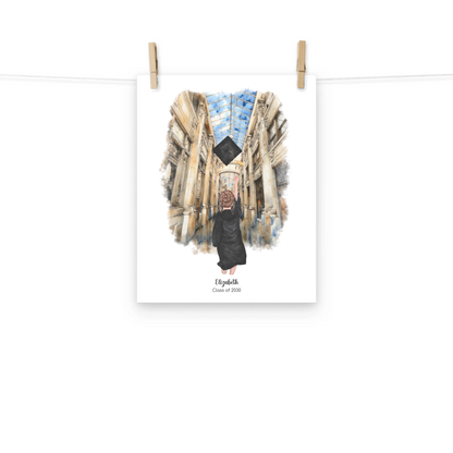 Personalized Graduation Girl – Premium Poster (Matte, Luster, Unframed, Framed) | Nickels Arcade