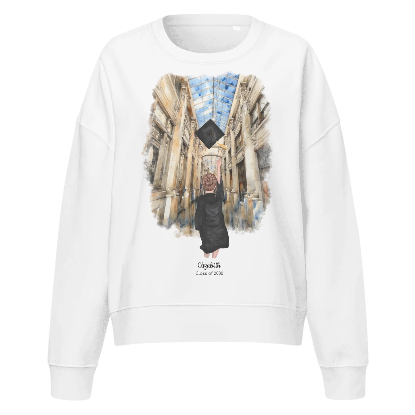 Personalized Graduation Girl – Women's Organic Crew Neck Sweatshirt | Nickels Arcade