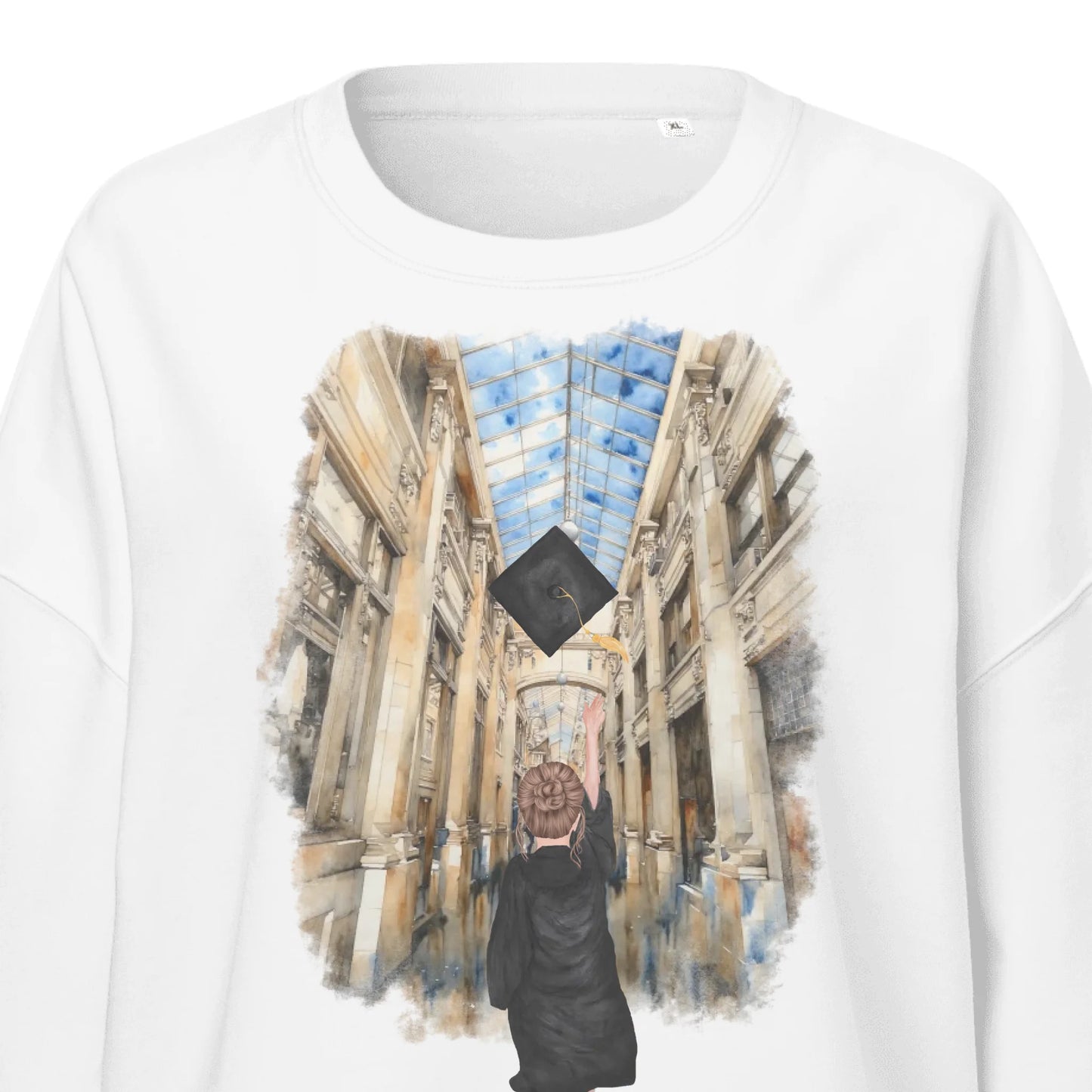 Personalized Graduation Girl – Women's Organic Crew Neck Sweatshirt | Nickels Arcade