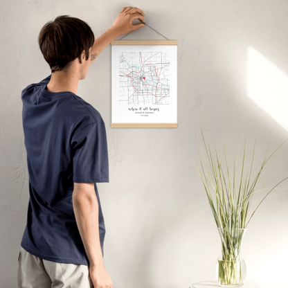 Personalized "Where It All Began" Map – Enhanced Matte Paper with Hanger | Gifts for Couples