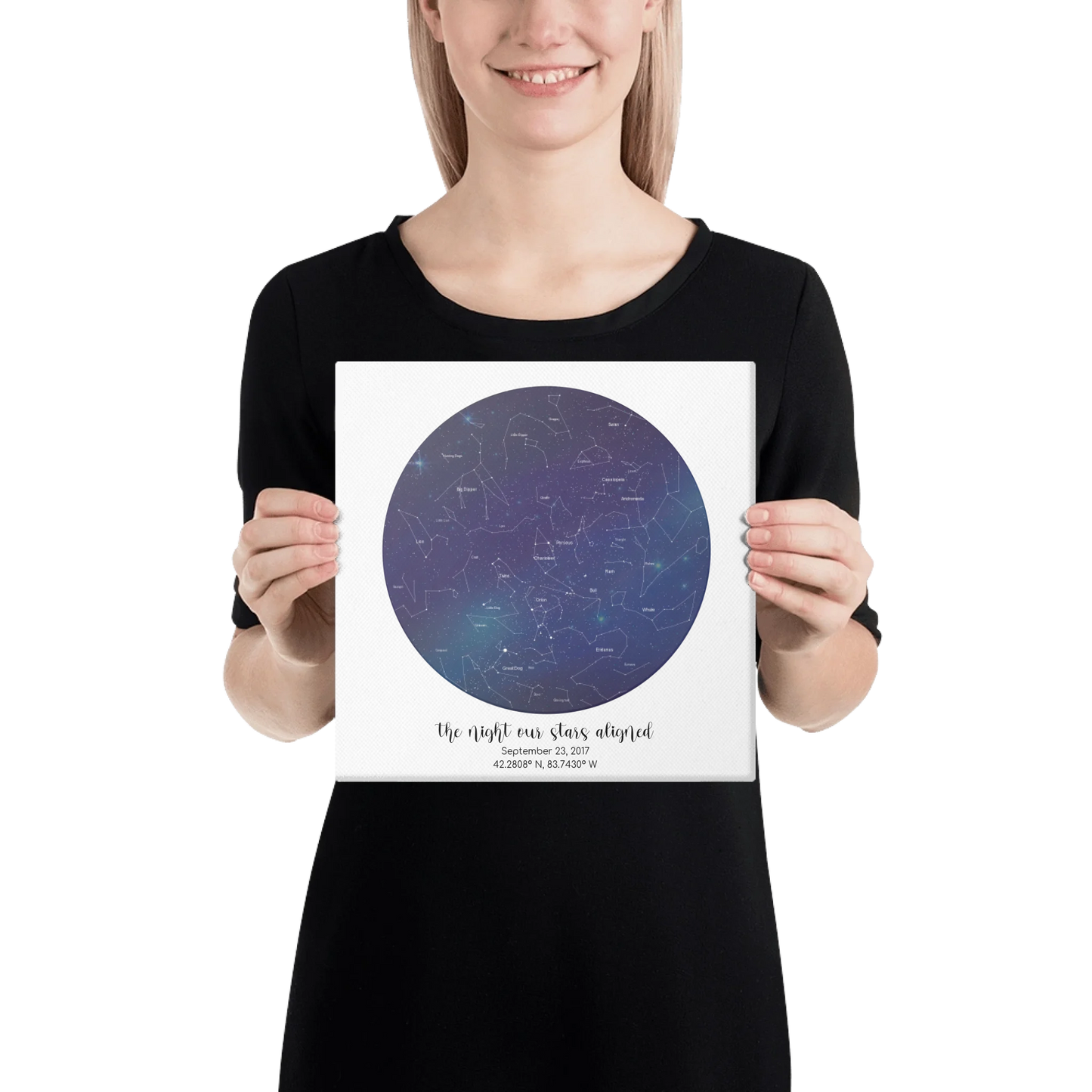Personalized “The Night Our Stars Aligned” Star Map – Canvas Print | Gifts for Couples