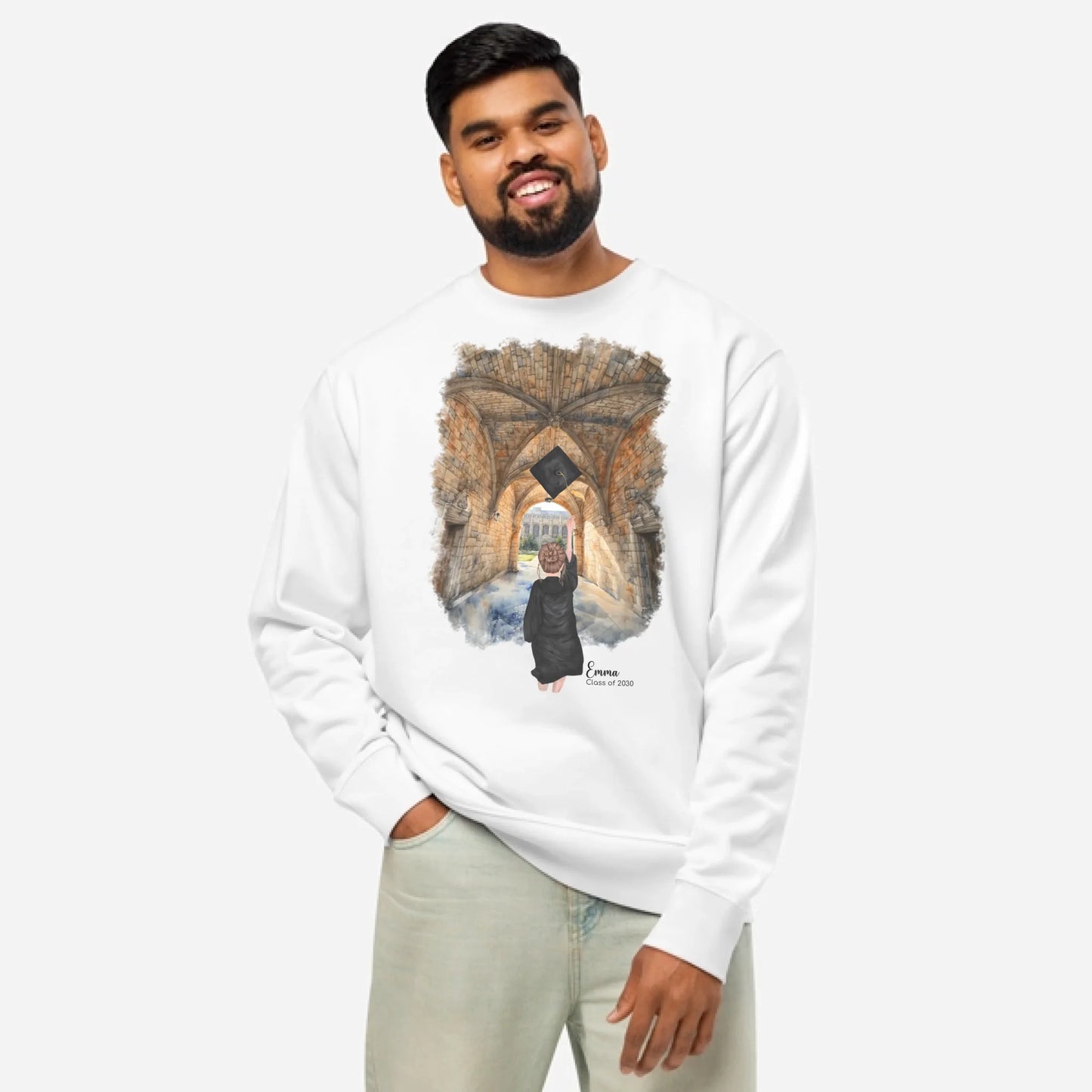 Personalized Graduation Girl – Eco-Friendly Sweatshirt | Central Campus