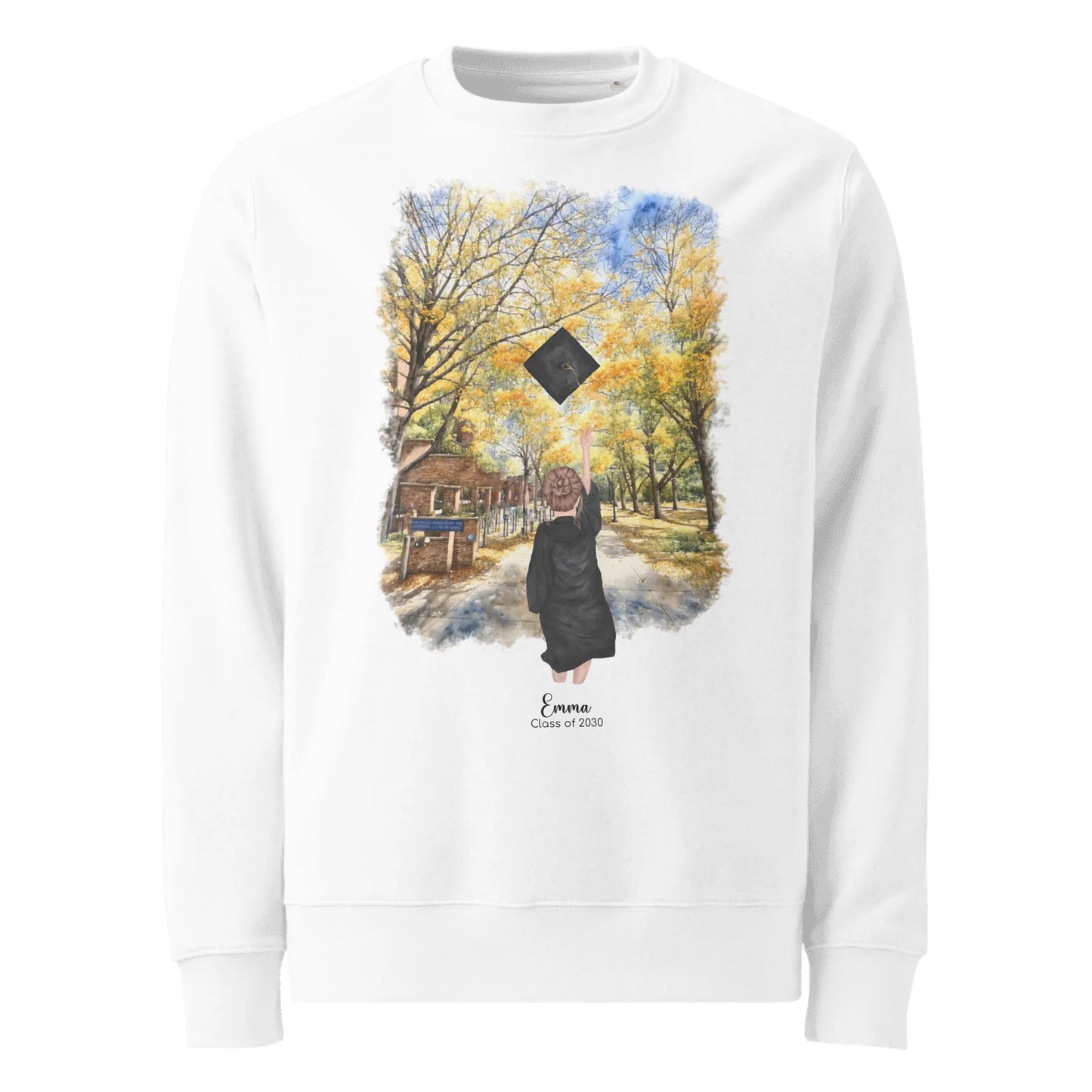 Personalized Graduation Girl – Eco-Friendly Sweatshirt | North Campus