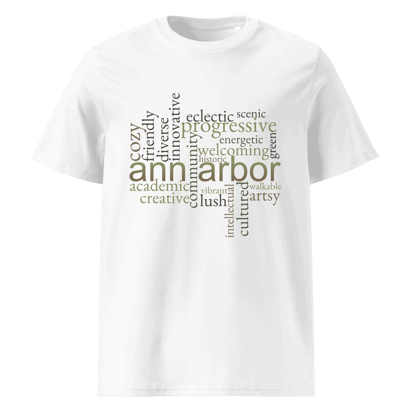 Personalized Ann Arbor Word Art – Organic Cotton T-Shirt