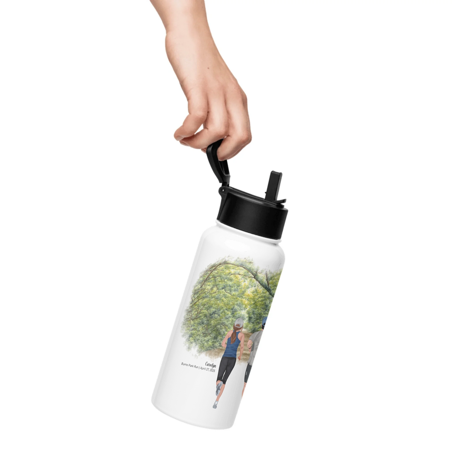 Personalized Runners – Stainless Steel Water Bottle with Straw Lid | Gallup Park