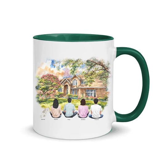 Personalized Watercolor Family Home | From Your Photos – Mug (Color/White)