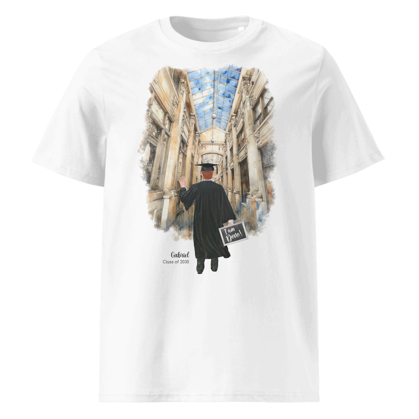 Personalized Graduation Guy – Organic Cotton T-Shirt | Nickels Arcade