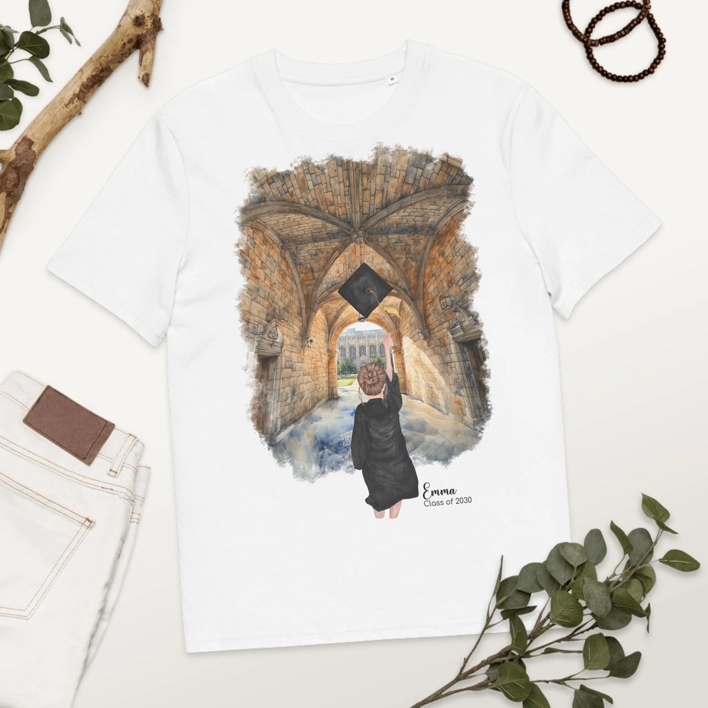 Personalized Graduation Girl – Organic Cotton T-Shirt | Central Campus