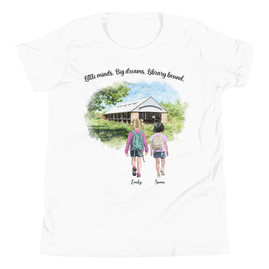 Personalized Library Buddies (Two Girls/Sisters) – Youth & Adult T-Shirts | Choose Your Ann Arbor Library