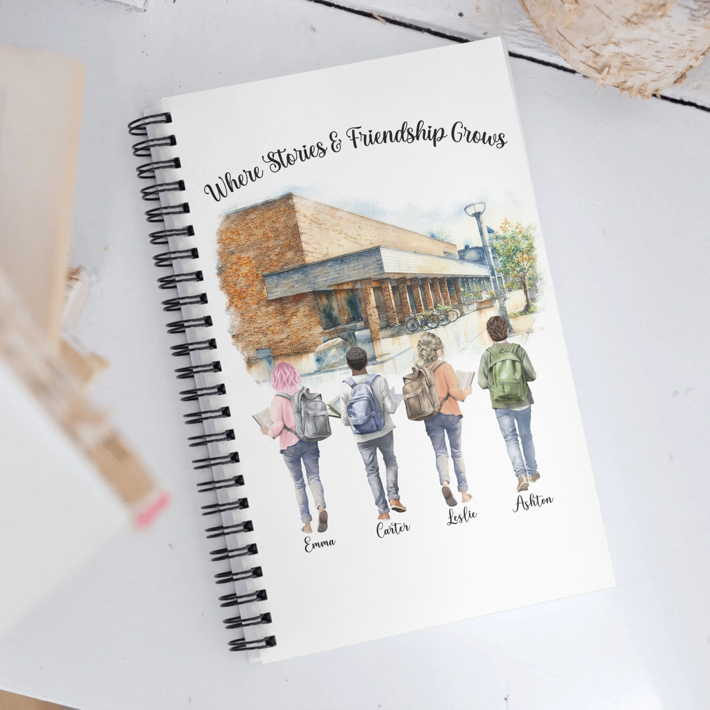 Personalized Book Buddies – Spiral Notebook | Choose Your Ann Arbor Library