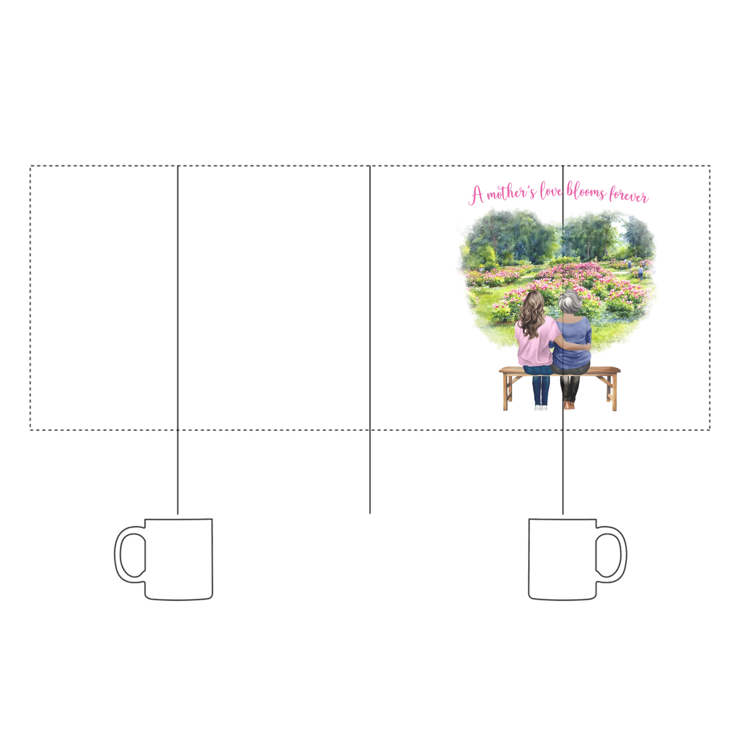 Personalized Mother & Daughter – Mug (Color/White) | Peony Garden