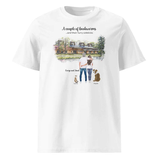 Personalized Personalized Couple & Pets – Organic Cotton T-Shirt | Choose Your Ann Arbor Library