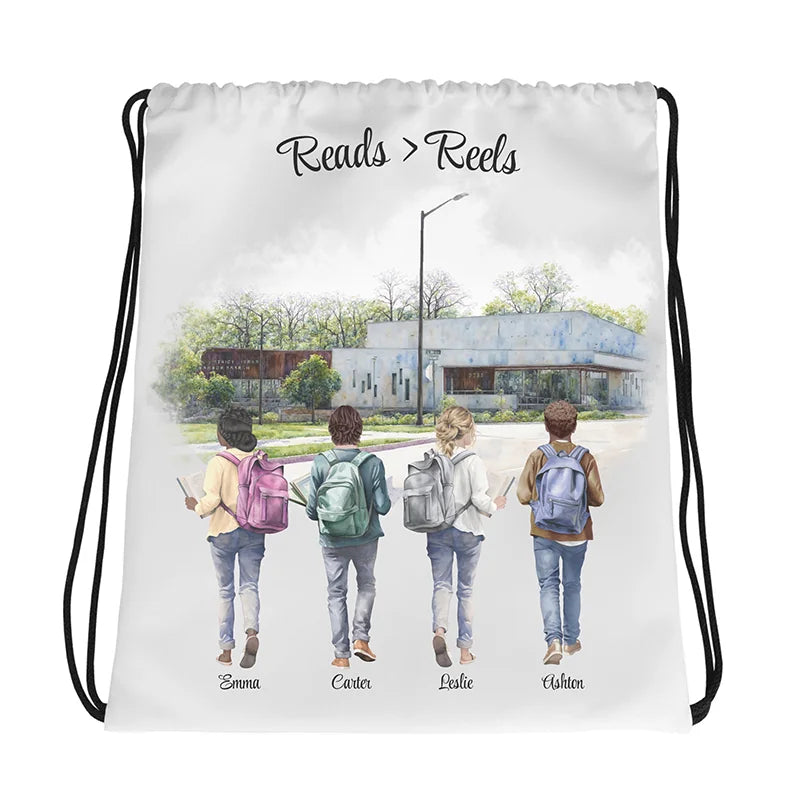 Personalized Book Buddies – Drawstring Bag |  Choose Your Ann Arbor Library