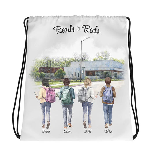Personalized Book Buddies – Drawstring Bag |  Choose Your Ann Arbor Library