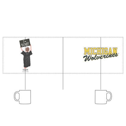 Personalized University of Michigan Graduation Girl – Enamel Mug