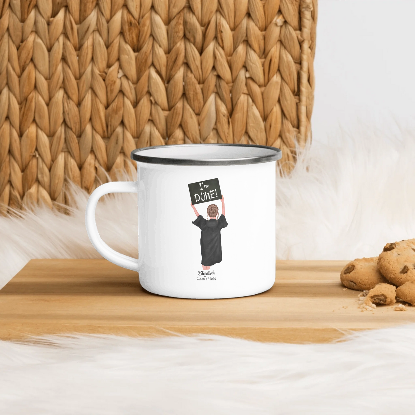 Personalized University of Michigan Graduation Girl – Enamel Mug