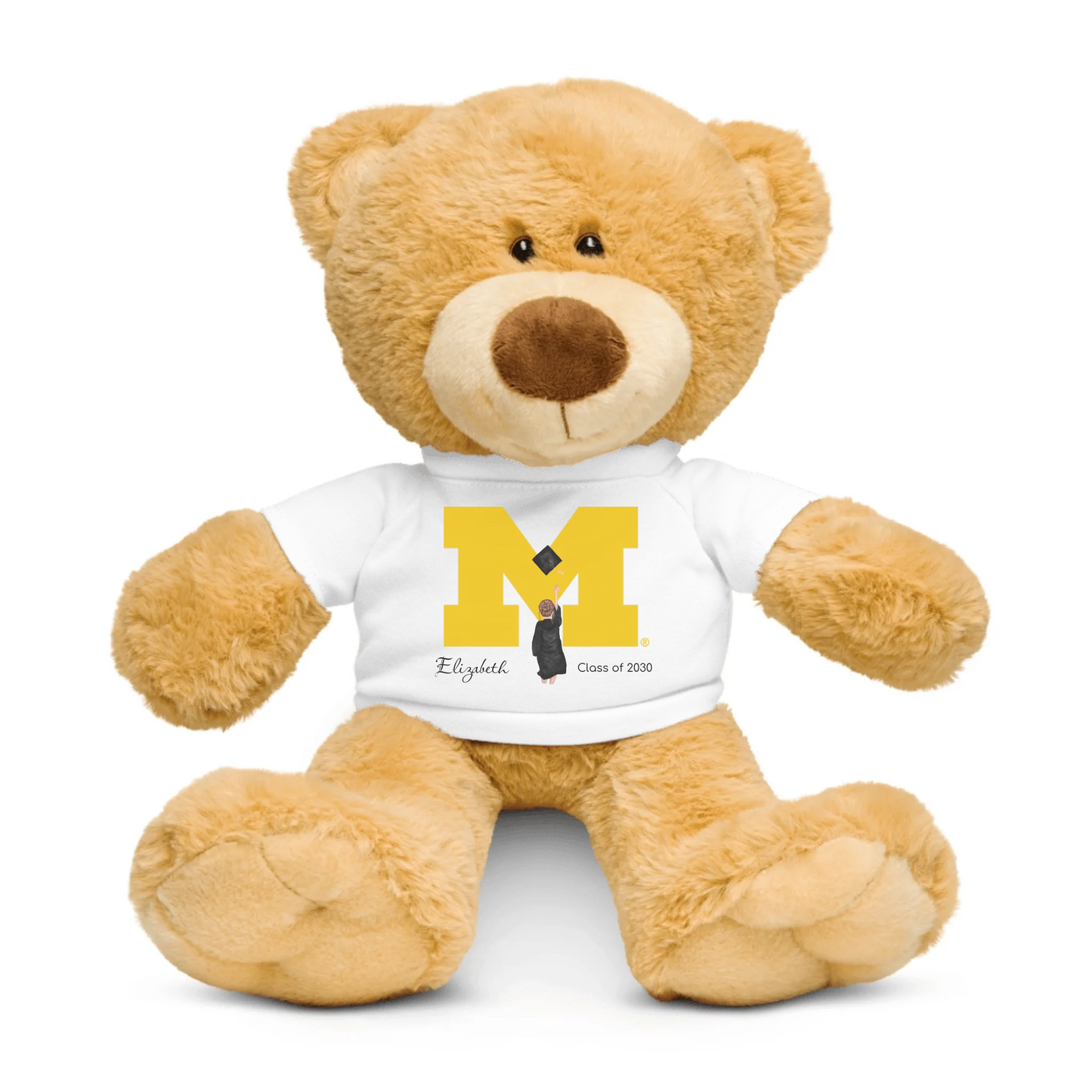 Personalized University of Michigan Graduation Girl – Teddy Bear with T-Shirt