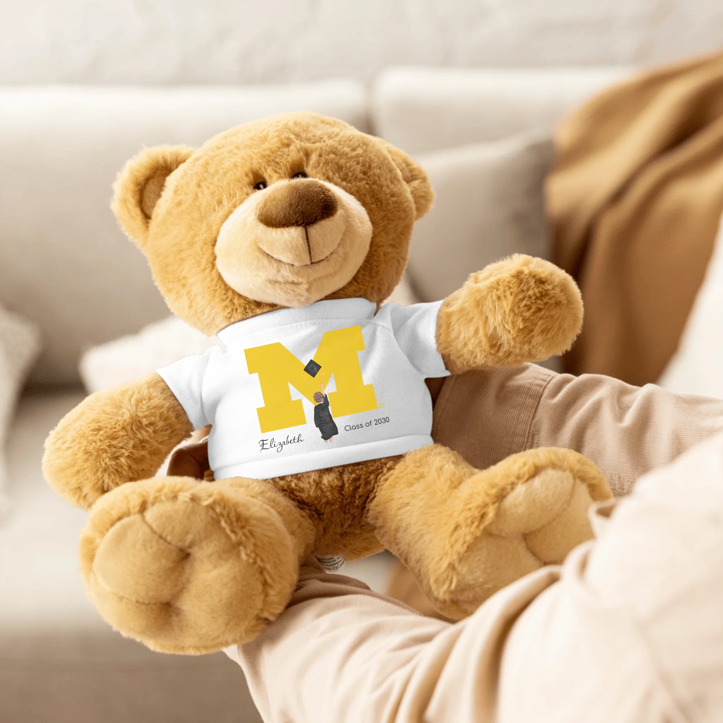 Personalized University of Michigan Graduation Girl – Teddy Bear with T-Shirt