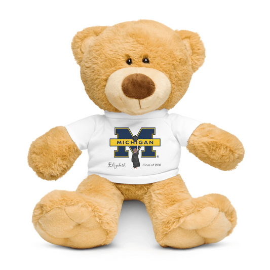 Personalized University of Michigan Graduation Girl – Teddy Bear with T-Shirt