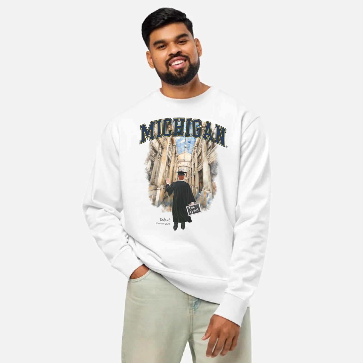 Personalized Graduation Guy – Eco-Friendly Sweatshirt | Nickels Arcade