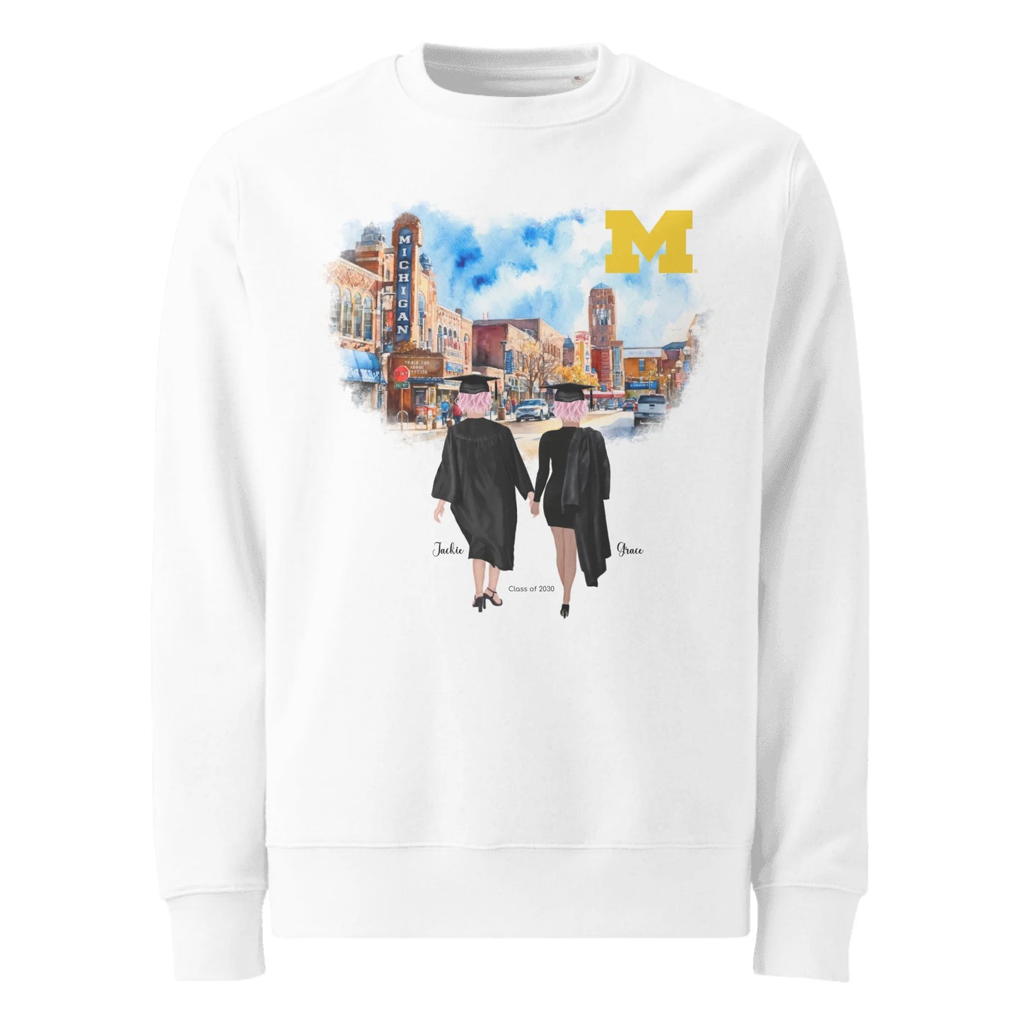 Personalized Graduation Best Friends – Eco-Friendly Sweatshirt | Downtown Ann Arbor