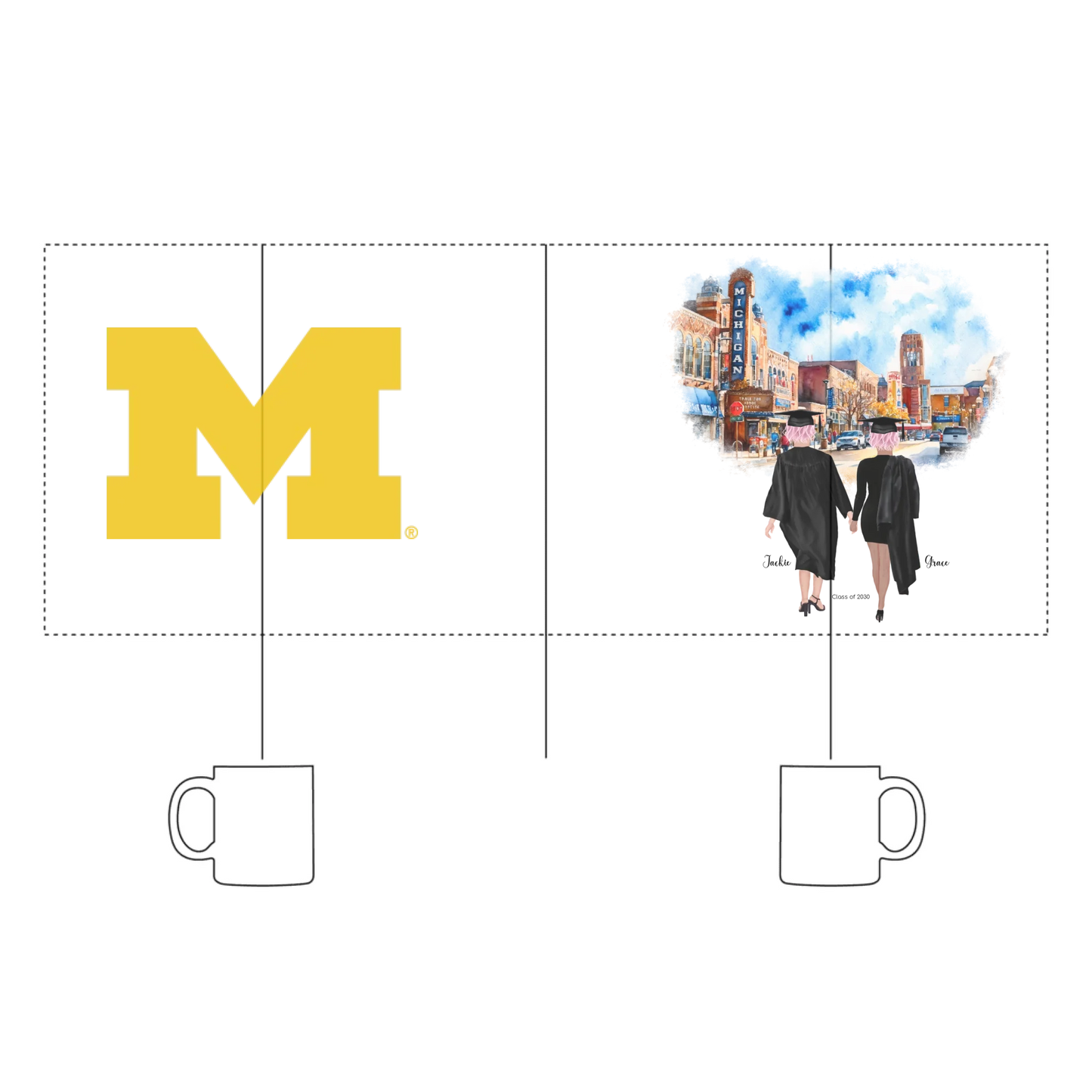 Personalized Best Friends – Ceramic Mug (Color/White) | Downtown Ann Arbor