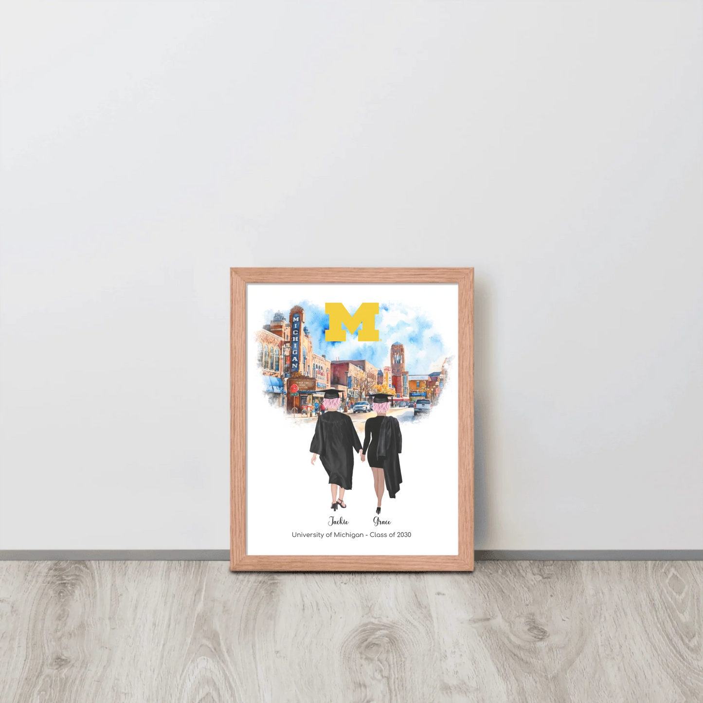 Personalized Graduation Best Friends – Premium (Matte, Luster, Unframed, Framed) Poster | Downtown Ann Arbor