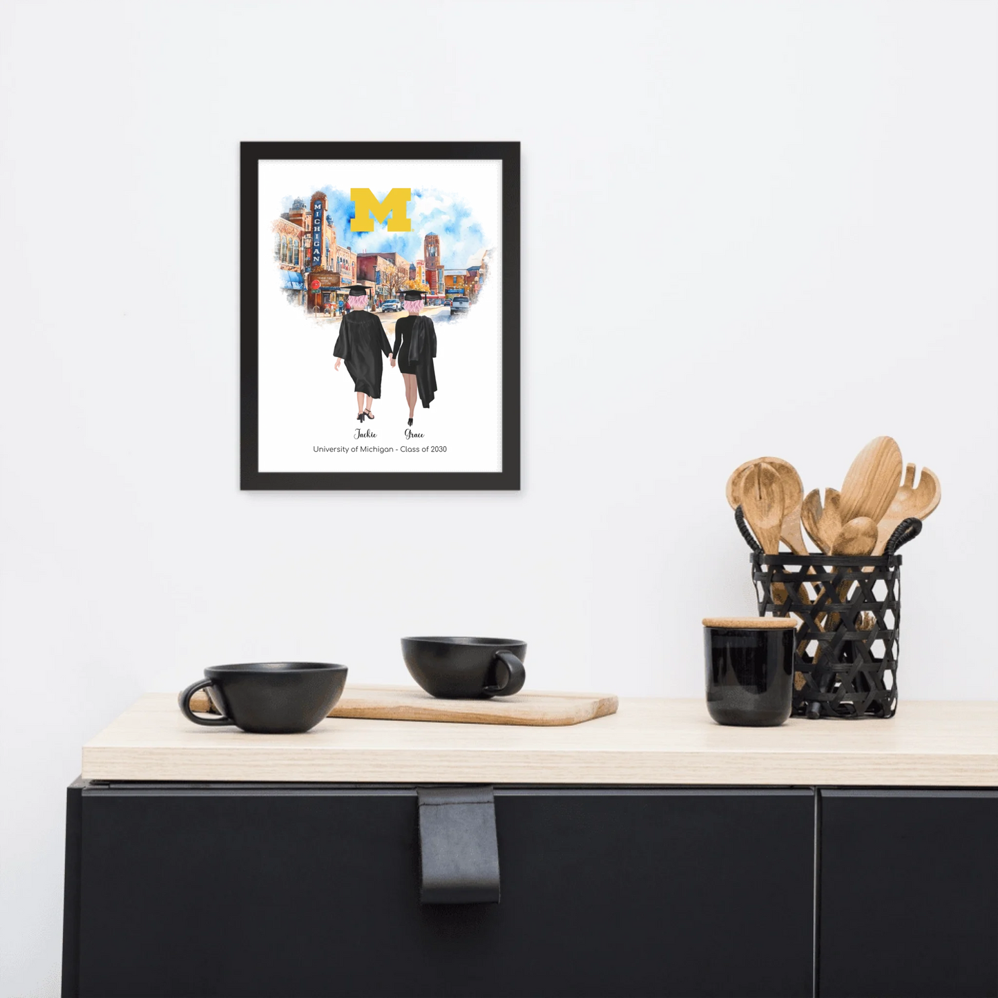 Personalized Graduation Best Friends – Premium (Matte, Luster, Unframed, Framed) Poster | Downtown Ann Arbor