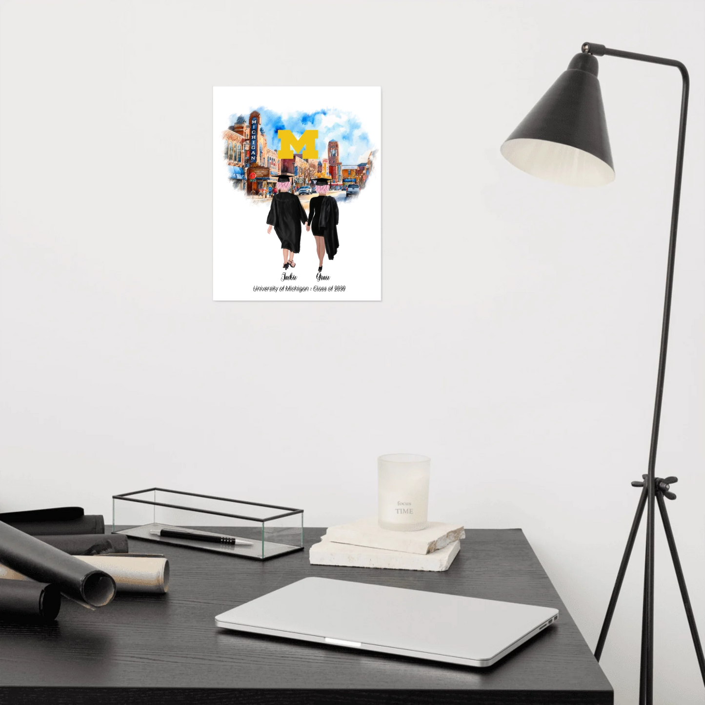 Personalized Graduation Best Friends – Premium (Matte, Luster, Unframed, Framed) Poster | Downtown Ann Arbor