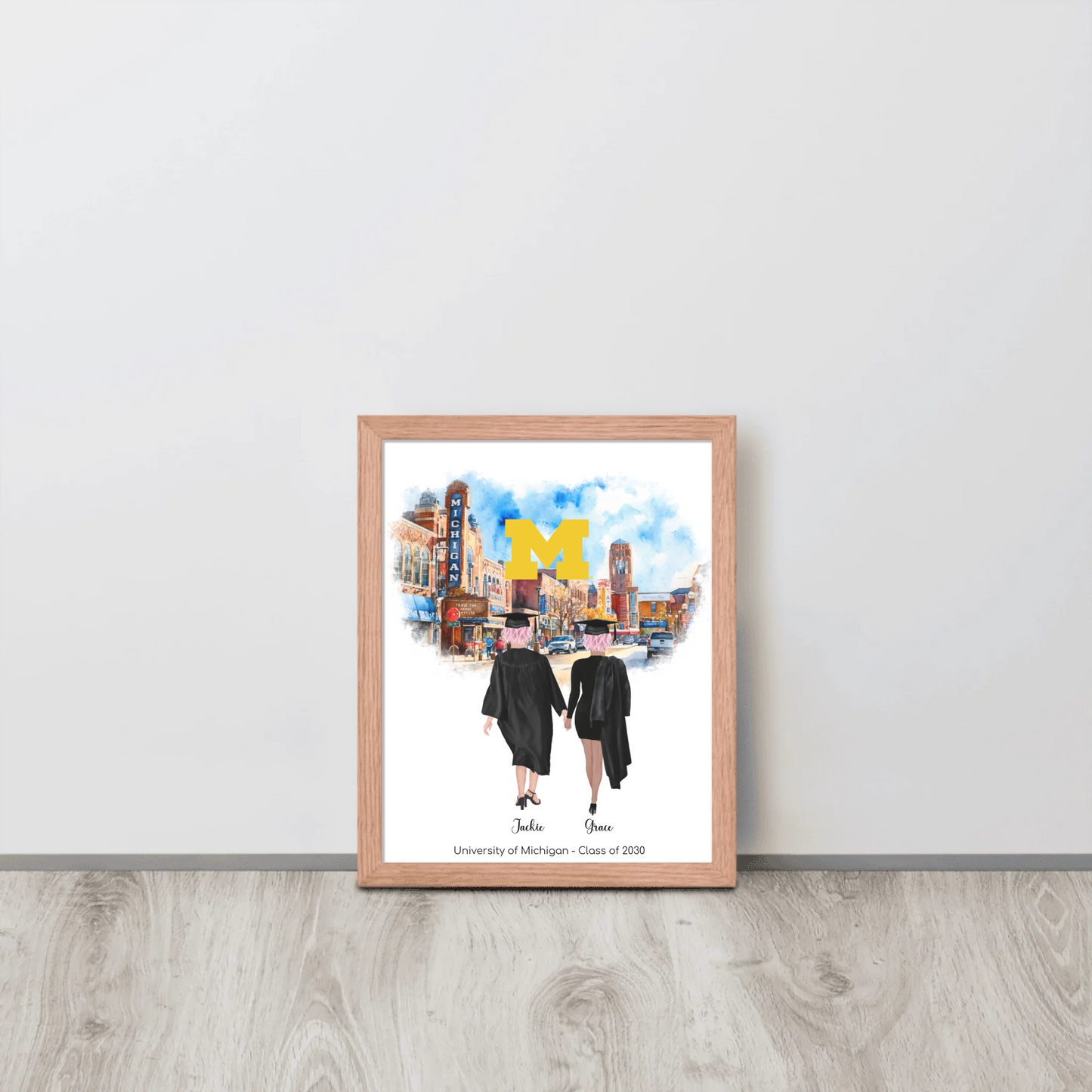 Personalized Graduation Best Friends – Premium (Matte, Luster, Unframed, Framed) Poster | Downtown Ann Arbor