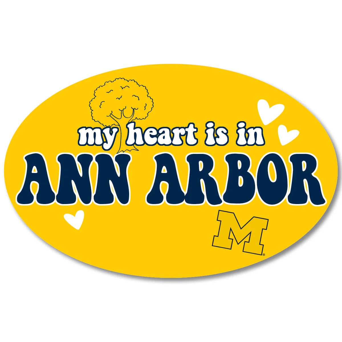 My Heart is in Ann Arbor – Die-Cut Magnets